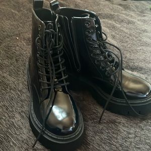 Madden Girl platform combat boot